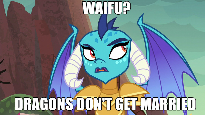 Size: 1280x720 | Tagged: derpibooru import, dragon, gauntlet of fire, image macro, meme, princess ember, safe, waifu