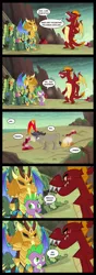 Size: 720x2039 | Tagged: amber, artist:toonbat, bird, breezie, comic, cranky doodle donkey, derpibooru import, disguise, donkey, dragon, dragon armor, fail, family guy, garble, gauntlet of fire, peter griffin, philomena, phoenix, princess ember, safe, screencap, seabreeze, spike