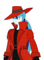 Size: 621x850 | Tagged: safe, artist:combatkaiser, derpibooru import, sonata dusk, equestria girls, rainbow rocks, carmen sandiego, clothes, clothes swap, cosplay, costume, crossover, serious face, simple background, transparent background, where in the world is carmen sandiego