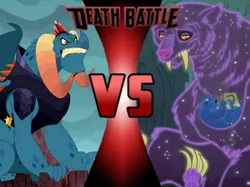 Size: 641x480 | Tagged: boast busters, death battle, derpibooru import, dragon, dragon lord torch, edit, edited screencap, exploitable meme, gauntlet of fire, meme, safe, screencap, ursa major, ursa minor