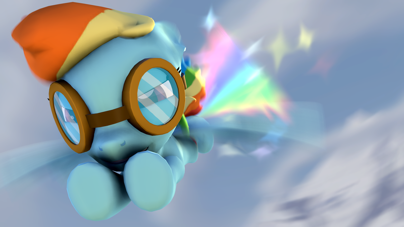 Size: 1920x1080 | Tagged: 3d, artist:psfmer, derpibooru import, flying, goggles, rainbow, rainbow dash, safe, solo, source filmmaker