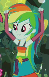 Size: 341x540 | Tagged: safe, derpibooru import, screencap, captain planet, rainbow dash, tennis match, equestria girls, animated, armpits, cropped, dancing, fall formal, fall formal outfits, hip thrust, sleeveless