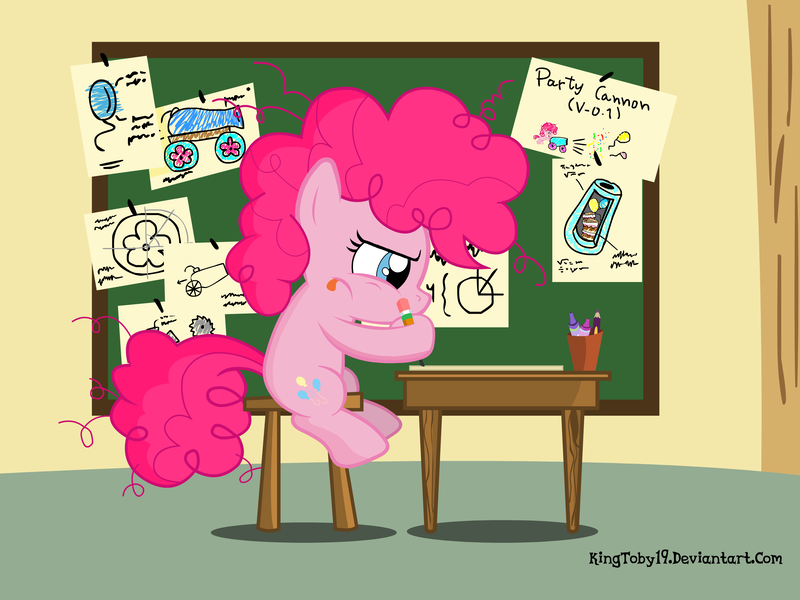 Size: 3271x2453 | Tagged: safe, artist:kingtoby19, derpibooru import, pinkie pie, party cannon, solo