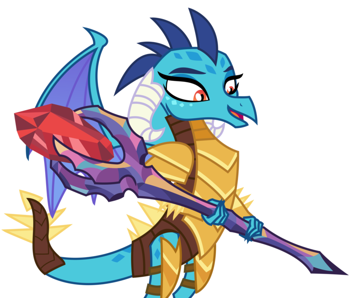 Size: 4375x3691 | Tagged: armor, artist:sketchmcreations, bloodstone scepter, derpibooru import, dragon, dragon armor, dragoness, dragon lord ember, gauntlet of fire, inkscape, open mouth, princess ember, safe, simple background, solo, transparent background, vector