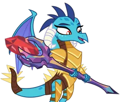 Size: 4375x3691 | Tagged: armor, artist:sketchmcreations, bloodstone scepter, derpibooru import, dragon, dragon armor, dragoness, dragon lord ember, gauntlet of fire, inkscape, open mouth, princess ember, safe, simple background, solo, transparent background, vector