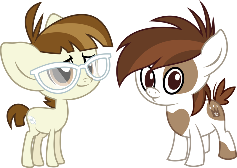 Size: 6660x4724 | Tagged: safe, alternate version, artist:osipush, derpibooru import, featherweight, pipsqueak, earth pony, pony, absurd resolution, alternate gender counterpart, alternate universe, cutie mark, glasses, race swap, simple background, transparent background, vector