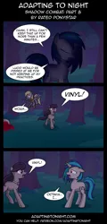 Size: 960x2000 | Tagged: safe, artist:terminuslucis, derpibooru import, derpy hooves, octavia melody, vinyl scratch, earth pony, pegasus, pony, unicorn, vampire, comic:adapting to night, comic:adapting to night: shadow combat, comic, female, mare