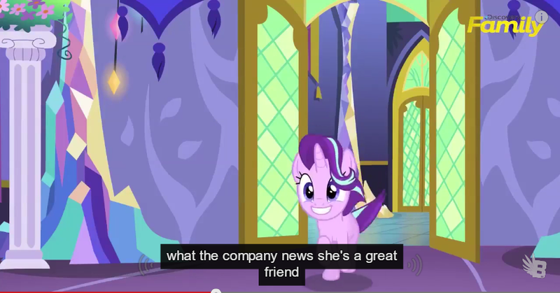 Size: 853x447 | Tagged: derpibooru import, meme, no second prances, safe, screencap, solo, starlight glimmer, youtube caption