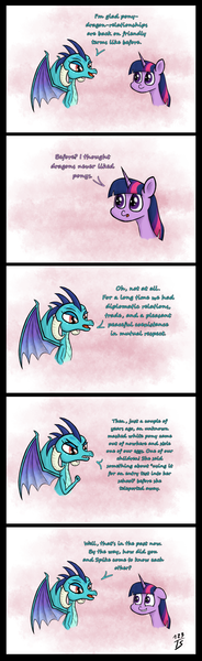 Size: 1280x4164 | Tagged: safe, artist:123turtleshell, derpibooru import, princess ember, twilight sparkle, twilight sparkle (alicorn), alicorn, dragon, pony, gauntlet of fire, awkward, comic, female, mare, this will end in tears and/or death