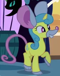 Size: 279x352 | Tagged: safe, derpibooru import, screencap, lemon hearts, mouse, pony, luna eclipsed, background pony, clothes, costume, cropped, fake ears, female, mare, mouse costume, nightmare night, nightmare night costume, outfit catalog, solo