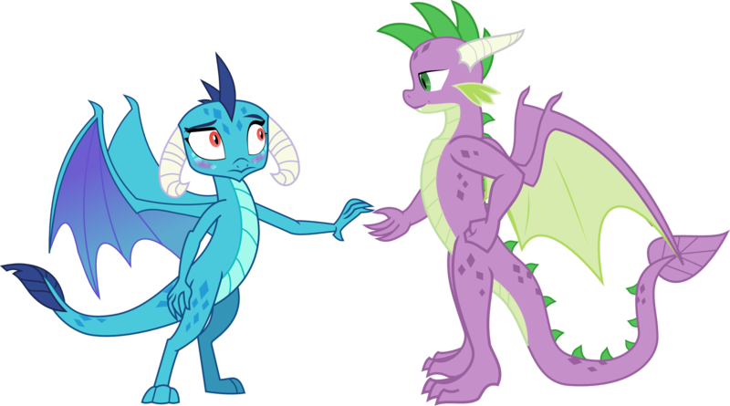 Size: 2837x1579 | Tagged: safe, artist:invader-matt, derpibooru import, princess ember, spike, dragon, gauntlet of fire, blushing, cute, emberspike, eye contact, female, male, older, older spike, shipping, simple background, smiling, spread wings, story included, straight, teenage spike, transparent background, vector, wide eyes, winged spike, wings
