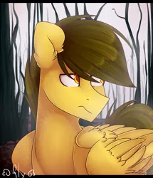 Size: 1024x1193 | Tagged: safe, artist:starlyflygallery, derpibooru import, oc, unofficial characters only, pegasus, pony, male, solo, stallion, tree