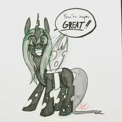 Size: 500x500 | Tagged: adorable face, artist:ryuredwings, changeling, changeling queen, cute, cutealis, derpibooru import, female, filly, filly queen chrysalis, queen chrysalis, safe, solo