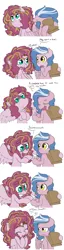 Size: 1280x4986 | Tagged: artist:marukouhai, chocolate, comic, derpibooru import, dialogue, food, lunch, oc, oc:okey, oc:sakura, offspring, parent:bulk biceps, parent:fluttershy, parent:pinkie pie, parent:pokey pierce, parents:flutterbulk, parents:pokeypie, safe, unofficial characters only