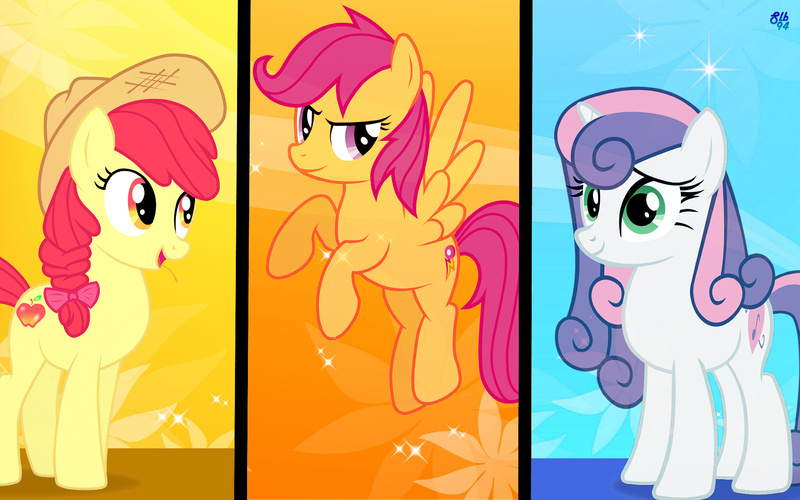 Size: 1920x1200 | Tagged: adult, alternate cutie mark, apple bloom, artist:slb94, cutie mark crusaders, derpibooru import, older, safe, scootaloo, sweetie belle, wallpaper