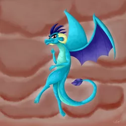 Size: 2000x2000 | Tagged: artist:catz537, derpibooru import, dragon, flying, looking at you, princess ember, safe, smiling, solo