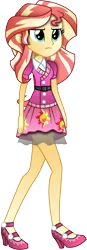 Size: 2897x8361 | Tagged: safe, artist:illumnious, derpibooru import, sunset shimmer, equestria girls, friendship games, absurd resolution, canterlot high, clothes, high heels, school spirit, shading, simple background, skirt, solo, transparent background, vector, wondercolts