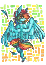 Size: 888x1239 | Tagged: artist:tenebristayga, derpibooru import, ear piercing, goggles, looking back, piercing, rainbow dash, rear view, safe, simple background, solo, traditional art, transparent background