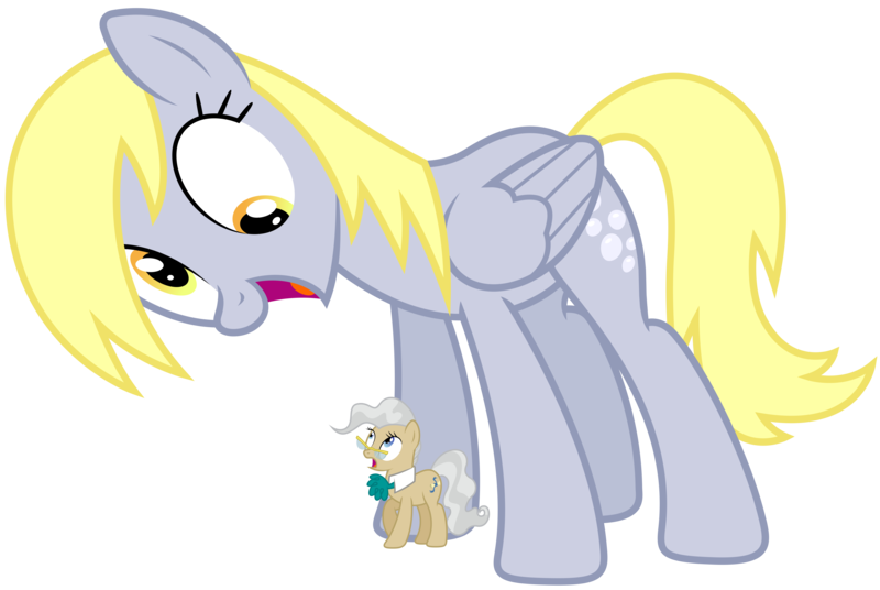 Size: 10000x6700 | Tagged: safe, artist:mpnoir, derpibooru import, derpy hooves, mayor mare, earth pony, pegasus, pony, do princesses dream of magic sheep, .svg available, absurd resolution, derpysaur, female, giant derpy hooves, giant pony, macro, mare, simple background, size difference, transparent background, vector