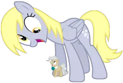 Size: 10000x6700 | Tagged: safe, artist:mpnoir, derpibooru import, derpy hooves, mayor mare, earth pony, pegasus, pony, do princesses dream of magic sheep, .svg available, absurd resolution, derpysaur, female, giant derpy hooves, giant pony, macro, mare, simple background, size difference, transparent background, vector