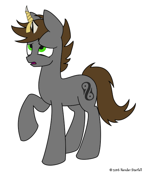 Size: 465x562 | Tagged: safe, artist:renderstarfall, derpibooru import, oc, oc:ren, unofficial characters only, pony, unicorn, blocked, confused, horn, magic, problem, solo