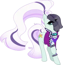 Size: 972x1006 | Tagged: artist:orcakisses, bling, bustier, clothes, coat, coloratura, countess coloratura, derpibooru import, eyeshadow, looking at you, makeup, necklace, safe, simple background, smiling, solo, transparent background, vector, veil