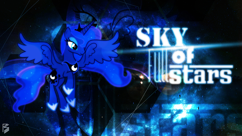 Size: 1920x1080 | Tagged: artist:pwnagespartan, a sky full of stars, coldplay, derpibooru import, lens flare, princess luna, safe, song reference, space, vector, wallpaper