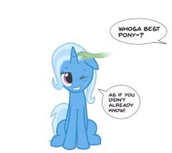 Size: 1272x1128 | Tagged: artist:zharkaer, best pony, cute, derpibooru import, diatrixes, disembodied hand, floppy ears, grin, hand, human, oc, oc:anon, offscreen character, petting, safe, simple background, smiling, speech bubble, transparent background, trixie, wink