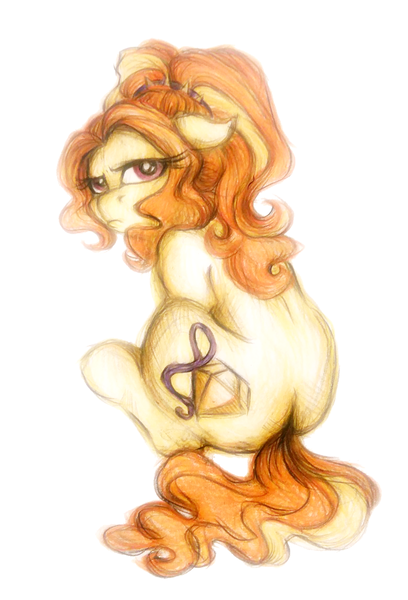 Size: 780x1148 | Tagged: safe, artist:buttersprinkle, derpibooru import, adagio dazzle, ponified, pony, equestria girls, adoragio, cute, equestria girls ponified, grumpy, solo, traditional art