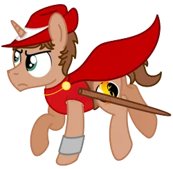 Size: 1049x1023 | Tagged: safe, artist:peternators, derpibooru import, oc, oc:heroic armour, unofficial characters only, pony, unicorn, cape, clothes, hat, red mage, simple background, solo, transparent background, vector, wip