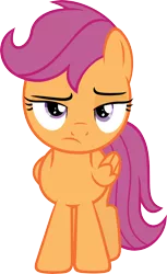 Size: 3668x6000 | Tagged: annoyed, artist:slb94, derpibooru import, looking at you, safe, scootaloo, scootaloo is not amused, simple background, solo, transparent background, unamused, vector