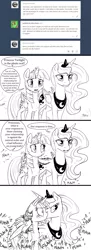 Size: 1280x3525 | Tagged: safe, artist:silfoe, derpibooru import, princess luna, twilight sparkle, twilight sparkle (alicorn), alicorn, pony, royal sketchbook, angry kissing, annoyed, blushing, comic, female, glare, grayscale, kissing, lesbian, mare, middle feather, middle finger, monochrome, scrunchy face, shipping, surprise kiss, twiluna, unamused, vulgar, wing gesture, wing hands