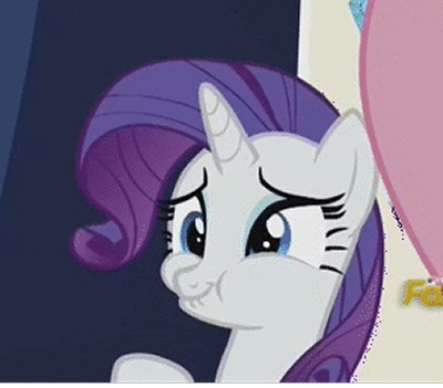 Size: 400x351 | Tagged: safe, derpibooru import, screencap, rarity, the crystalling, corpsing, faic, giggling, lip bite, low quality, puffy cheeks