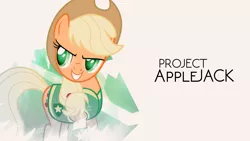 Size: 1920x1080 | Tagged: safe, artist:lexuzieel, artist:stormvisuals, derpibooru import, applejack, earth pony, pony, winter wrap up, clothes, female, glow, jacket, mare, plant team, simple, solo, vector, vest, wallpaper, winter wrap up vest