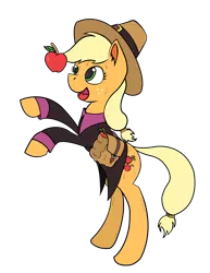 Size: 2550x3300 | Tagged: 8chan, apple, applejack, artist needed, derpibooru import, food, pilgrim outfit, /pone/, saddle bag, safe, solo, sweat