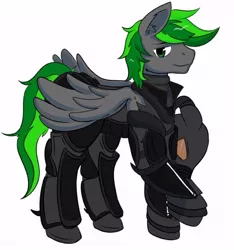 Size: 548x585 | Tagged: safe, artist:peachy-pudding, derpibooru import, oc, oc:karl, unofficial characters only, pegasus, pony, fallout equestria, armor, enclave, fallout, powered exoskeleton