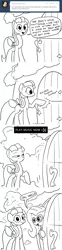 Size: 800x3230 | Tagged: artist:docwario, ask, ask pia ikea, comic, derpibooru import, flutterhigh, fluttershy, high, monochrome, oc, oc:pia ikea, safe, tumblr, youtube link