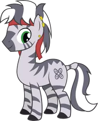 Size: 2612x3209 | Tagged: safe, artist:duskthebatpack, derpibooru import, oc, oc:zaheed, unofficial characters only, zebra, earring, headband, male, piercing, simple background, solo, stallion, transparent background, vector