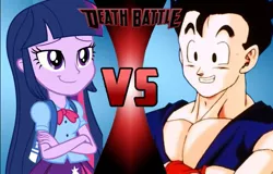 Size: 717x458 | Tagged: safe, derpibooru import, twilight sparkle, equestria girls, death battle, dragon ball z, exploitable meme, gohan, meme, this will end in death