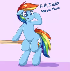 Size: 1905x1933 | Tagged: safe, artist:graphenescloset, derpibooru import, rainbow dash, pony, abstract background, bipedal, cute, dashabetes, dialogue, female, offscreen character, solo