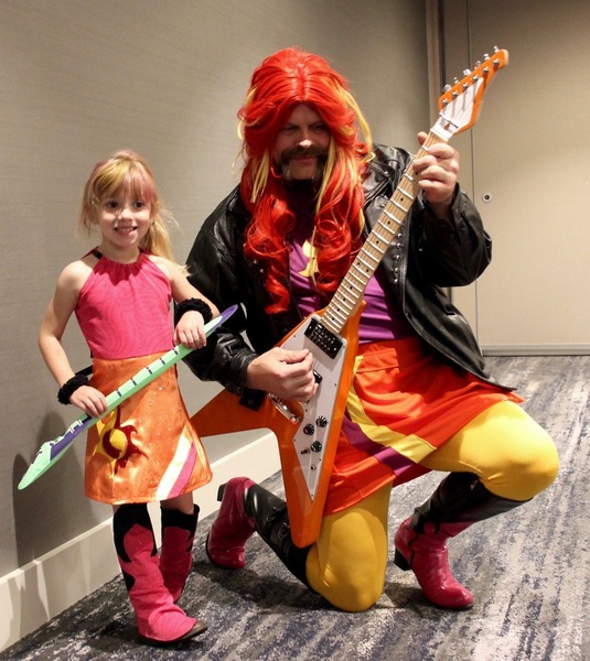 Size: 1024x1149 | Tagged: safe, artist:dustypony, derpibooru import, sunset shimmer, human, equestria girls, friendship games, babscon, babscon 2016, clothes, cosplay, costume, defictionalization, dustykatt, electric guitar, flying v, guitar, irl, irl human, photo, target demographic