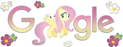 Size: 1800x700 | Tagged: angel bunny, artist:thepatrollpl, artist:xxmaxterxx, derpibooru import, flower, fluttershy, google, logo, safe