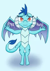 Size: 1020x1440 | Tagged: adorkable, arms wide open, artist:chiptunebrony, bronybait, cute, derpibooru import, dork, dragon, emberbetes, free hugs, fresh paint, gauntlet of fire, looking at you, paint, princess ember, safe, solo