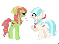 Size: 1024x768 | Tagged: artist:php76, blushing, chest fluff, coco pommel, derpibooru import, dialogue, female, lesbian, safe, shipping, treecoco, tree hugger