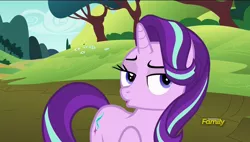 Size: 1920x1088 | Tagged: derpibooru import, discovery family logo, duckface, faic, lidded eyes, no second prances, safe, screencap, solo, starlight glimmer