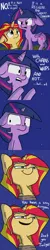 Size: 726x3630 | Tagged: suggestive, artist:tjpones, derpibooru import, sunset shimmer, twilight sparkle, twilight sparkle (alicorn), alicorn, pony, unicorn, ..., :t, bedroom eyes, bondage, bust, chest fluff, comic, dialogue, eye contact, floppy ears, fluffy, frown, glare, just one bite, kinky, night, open mouth, outdoors, rope, sad, smiling, smirk, smugset shimmer, spongebob squarepants, tied up, wide eyes, you like krabby patties don't you squidward?