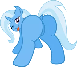 Size: 6000x5253 | Tagged: suggestive, artist:slb94, artist:zemer, derpibooru import, trixie, pony, unicorn, absurd resolution, cute, featureless crotch, female, heart eyes, looking back, mare, plot, presenting, simple background, solo, solo female, teasing, the great and powerful ass, tongue out, transparent background, vector, wingding eyes, wink