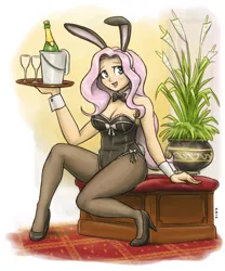 Size: 1250x1500 | Tagged: adorasexy, artist:king-kakapo, bowtie, breasts, bucket, bunny ears, bunny girl, bunny suit, carpet, champagne, cleavage, clothes, cute, derpibooru import, easter basket, female, flower, fluttershy, high heels, human, humanized, leotard, light skin, looking at you, multiple variants, pantyhose, playboy, playboy bunny, sexy, smiling, solo, solo female, suggestive, thighs, tray