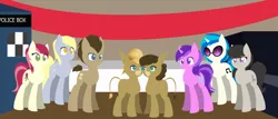 Size: 1024x440 | Tagged: safe, artist:dusthiel, derpibooru import, amethyst star, cranky doodle donkey, derpy hooves, doctor whooves, matilda, octavia melody, roseluck, time turner, vinyl scratch, donkey, pegasus, pony, slice of life (episode), crankilda, doctorderpy, doctorrose, female, lineless, male, mare, shipping, straight