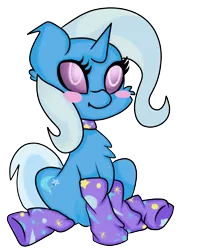 Size: 2200x2500 | Tagged: safe, artist:velvet-frost, derpibooru import, trixie, pony, unicorn, blushing, clothes, female, mare, simple background, socks, solo, transparent background